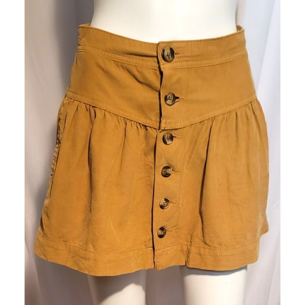 American Eagle Carmel Corduroy Pleated Mini Skirt - Size 00